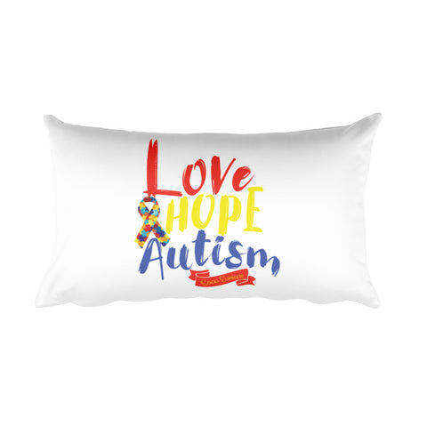 Rectangular Pillow Love Hope Autism