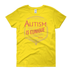 Women's short sleeve T-shirt Autism Is Eunique